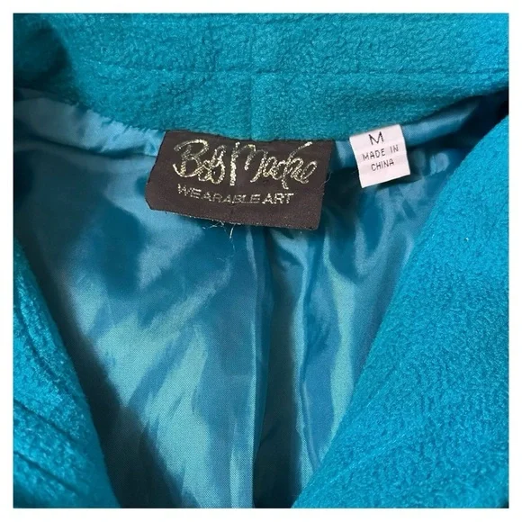 Bob Mackie Teal Fleece Jacket - Picture 3 of 8